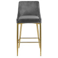 luxury high chair bar stool gold velvet Modern with back